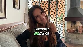 first casting with beautiful skinny 18yo brazilian teen - pov blowjob