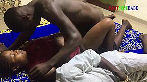 Threesome on family bed with husband and brother