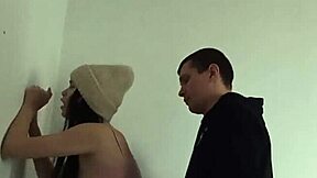 I rushed to fuck my classmate in the entrance and came in her mouth