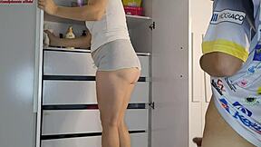 irritating my stepsister with my hard cock until she begs for cum in her pussy 😏