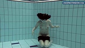 Bright tits flashing underwater turns everyone on