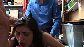 Security Guards Catch and Fuck the Teen Shoplifter in Their Office.