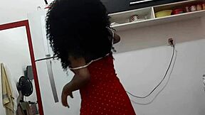 stopped cleaning just to get a hot creampie inside full on red