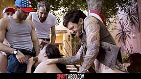 Step-uncle says, 'join the group sex at the bbq, step-niece'