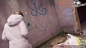 uhh, shy student tourist tryin outdoor sex with german pickup guy... so nervous!