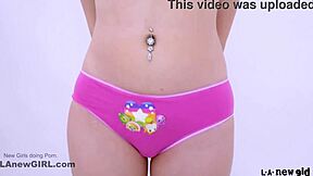 I shot with this shy cute petite teen in her first porn video, cumming on her tits