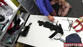 sexy cop records herself stealing and getting fucked deepthroat in office 😏