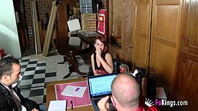 horny shy redhead teen, tell us about your first time blowjob and doggystyle in casting?