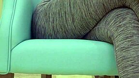 Teen babe teases her sugar daddy intensely in leggings during workout