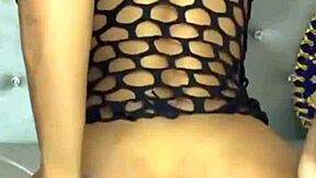 Rich dark-skinned woman with creamy pussy and sweet tits