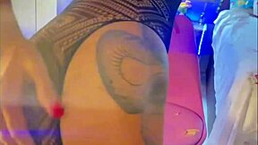 Petite Girl in Lingerie Masturbates Monster Cock for Lesbian Blowjob Reward