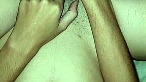 masturbating my juicy clit and putting a toy in my hairy pussy, came so much