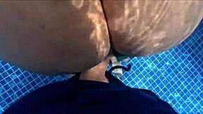 MILF loves rough fucking in water.