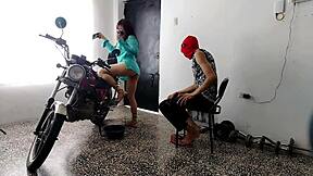 Innocent guy didn't expect his neighbor's big ass shaking in lingerie