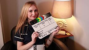 young blonde rims her step-dad in costume