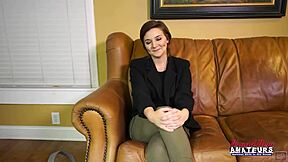 Petite Brunette Cutie Kylie Sucks Cock, Pink Pussy Fucked POV