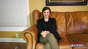 Petite Brunette Cutie Kylie Sucks Cock, Pink Pussy Fucked POV