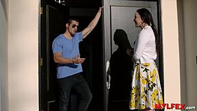 feeling so excited, the next door milf enjoys a refreshing evening with young dicks in her ass.