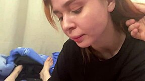 wild redhead teen fucks like a pro in doggystyle