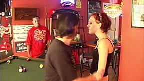 my step sister acting as pool hall slut in public