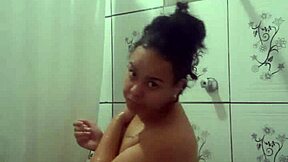 Taking a shower and fingering my tight pussy, but is it enough?