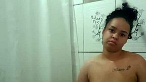 Taking a shower and fingering my tight pussy, but is it enough?