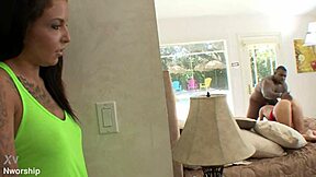 Teen And Stepmom Share Big Black Cock