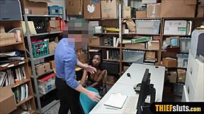 Busty Ebony Teen Thief Gets Punished By Perv Officer