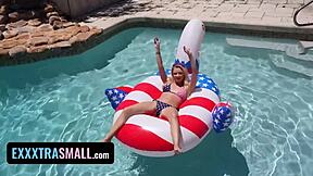Slutty babe Riley Star at 4th of July party