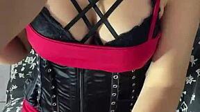 My submissive Debora Prado masturbates my cock before blowjob