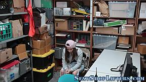 yo, shoplifter teen gets a messy facial!