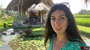 cumwalk in public cafe, eating pasta with sperm on face