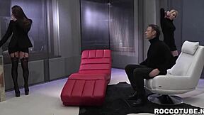 Petite teen brunette gives blowjob