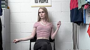 security guard confronts shoplifter babe emma starletto