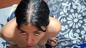 Girlfriend Begs For Cum On Her Face During Blowjob.