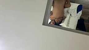 In the hotel, brunette teen with big tits gets horny sex with monster cock.