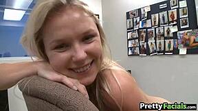 Blondie teen 18+ receives facial in movie with Natalia Rogue 1 2 1