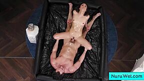 Wow, The Teen Masseur Pours Nuru Gel And Gets Banged!