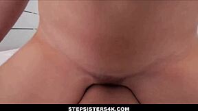 Tiny teen stepsister fucks stepbrother during game POV