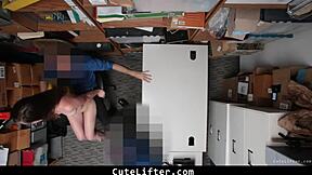 cutelifter, the teen gets escorted to the backroom office where guards berate and punish her