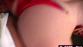 Sexy Andi lap dances, rubbing vagina in pants on big ass teen