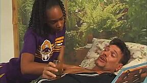 Who’s pounding these ebony cheerleaders in uniform?