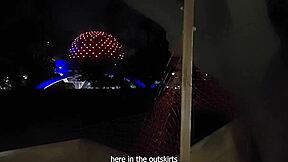 Public doggystyle fucking of brunette Latina in Buenos Aires planetarium with creampie