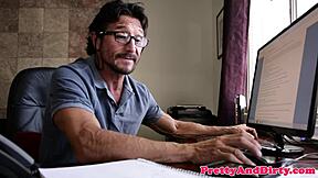 is that teen beauty getting drilled by stepdad's friend?