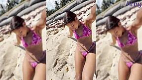 Latina College Girl Fingered Hard On Spring Break Beach