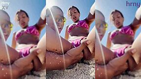 Latina College Girl Fingered Hard On Spring Break Beach