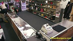 nerdy brunette teen sucks and fucks for cash.