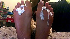 18 Year Old Latina Creamed Foot Worship - Webcam