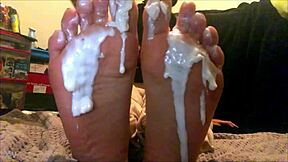 18 Year Old Latina Creamed Foot Worship - Webcam