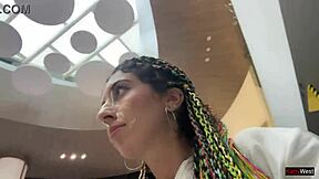 skinny babe's public cumwalk